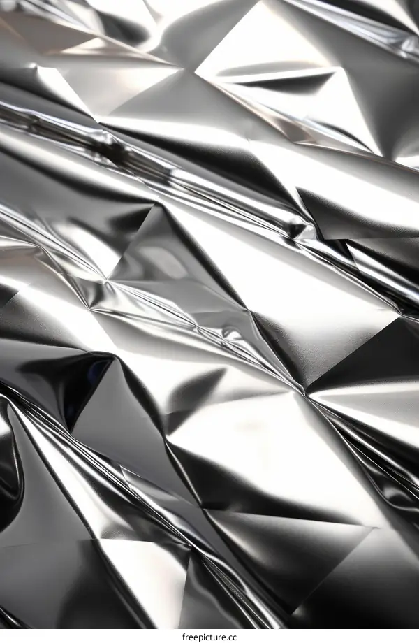 Shiny Crumpled Silver Foil