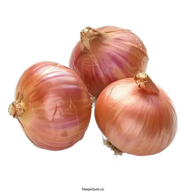 [Transparent Background PNG]Three onions isolated on white background