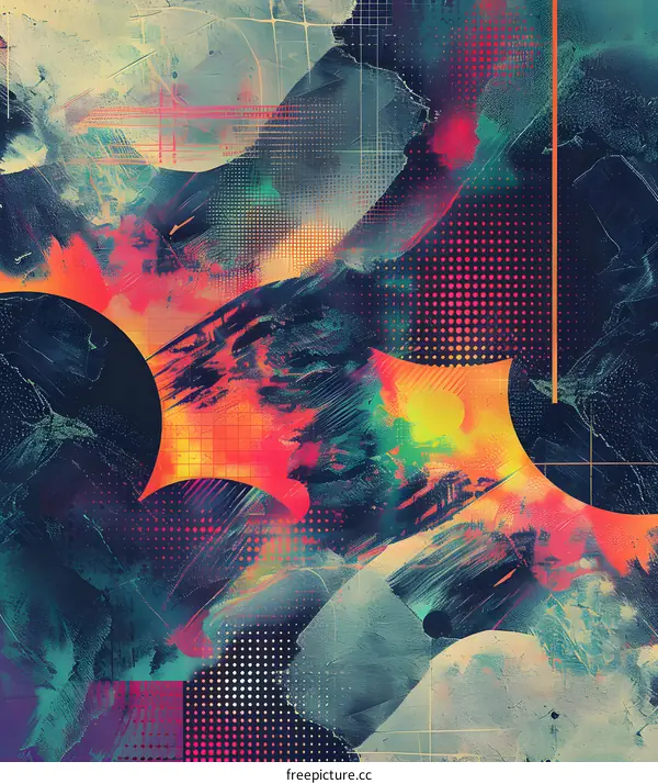 Abstract Geometric Shapes in Watercolor Style