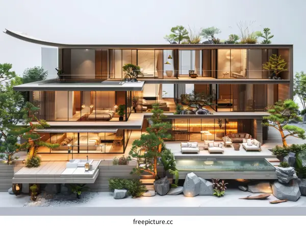 Modern Villa Coexisting with Nature