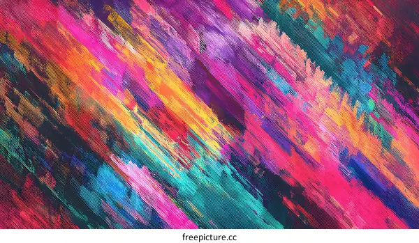 Abstract Colorful Diagonal Brushstrokes