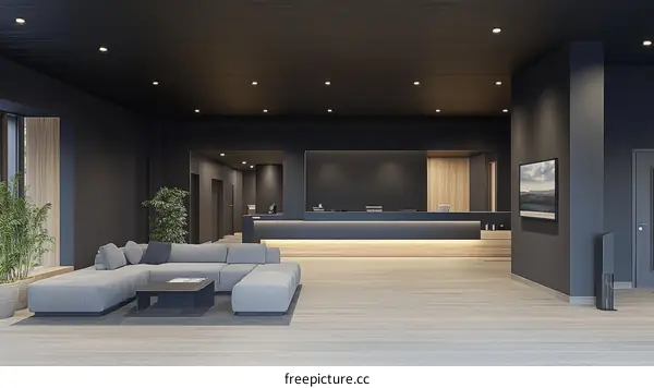 Modern Minimalist Lobby Interior Design