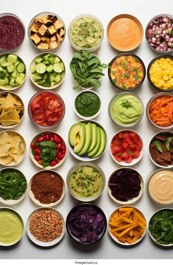 A variety of healthy food in bowls