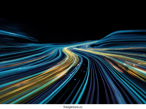 Abstract Light Trails Technology Illustration