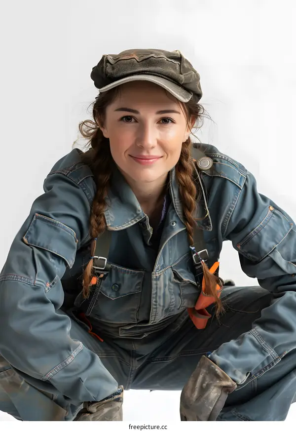 portrait of a smiling young female construction worker