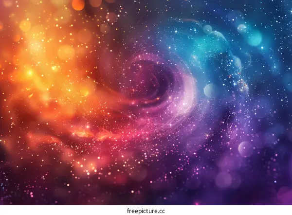 Abstract Galaxy Space Cosmic Background With Bright Stars
