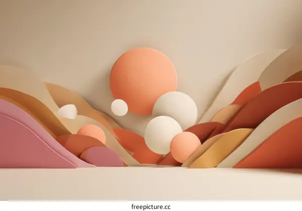 Abstract Geometric Shapes in Soft Colors