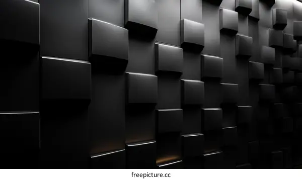 Abstract Geometric Black Wall Design
