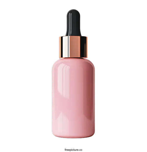 [Transparent Background PNG]Pink Cosmetic Dropper Bottle Mockup