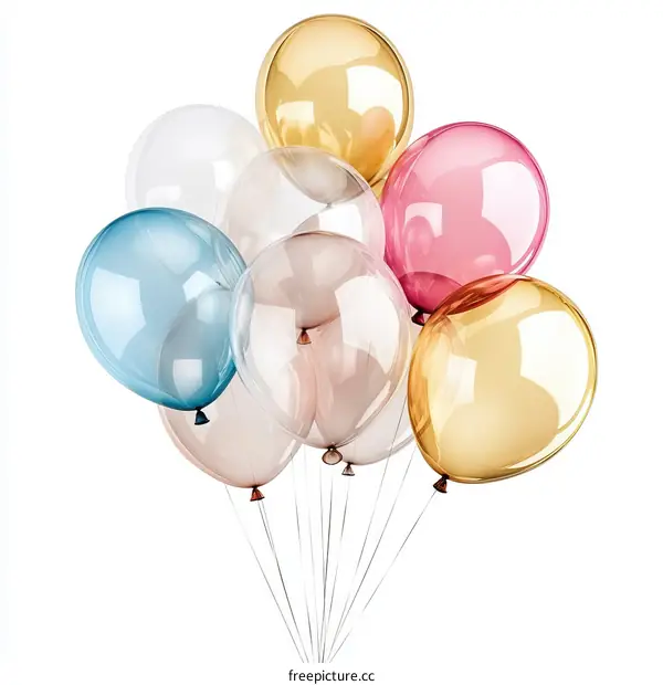 Colorful Bunch of Transparent Balloons