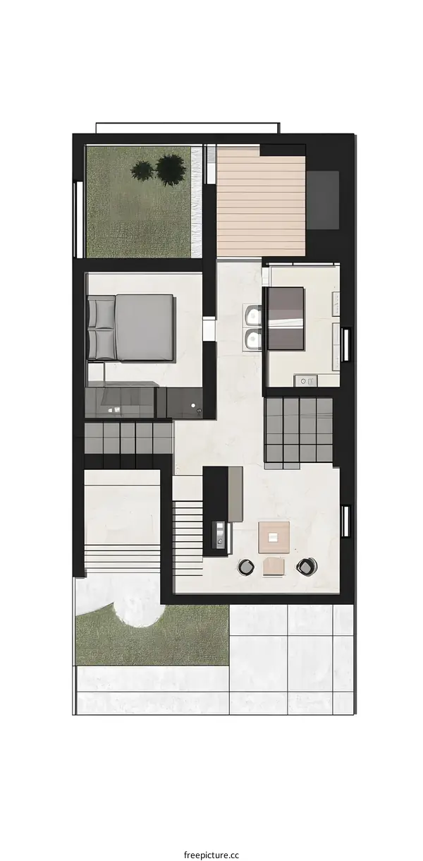 Floor Plan of Two Bedroom Modern House