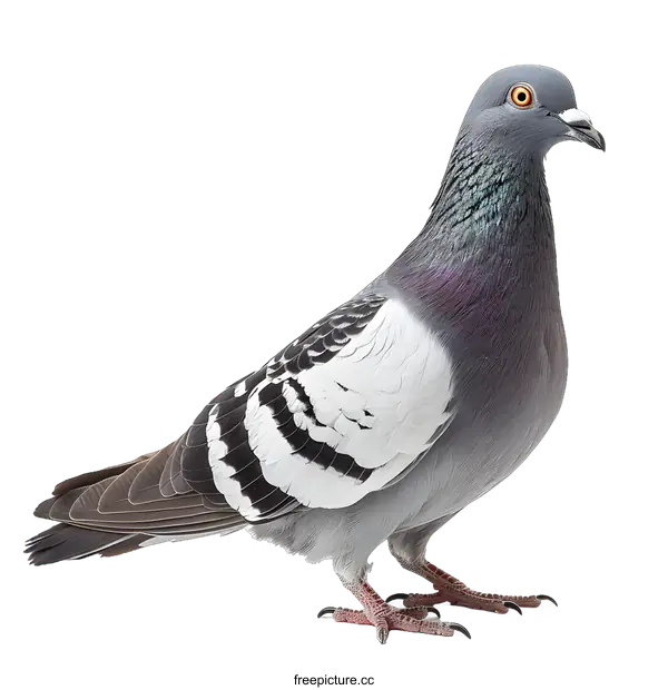 [Transparent Background PNG]A studio shot of a pigeon with a white background