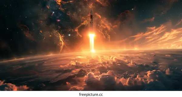 Rocket Launch Into Space