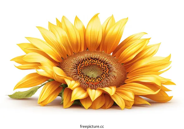 Sunflower with a white background