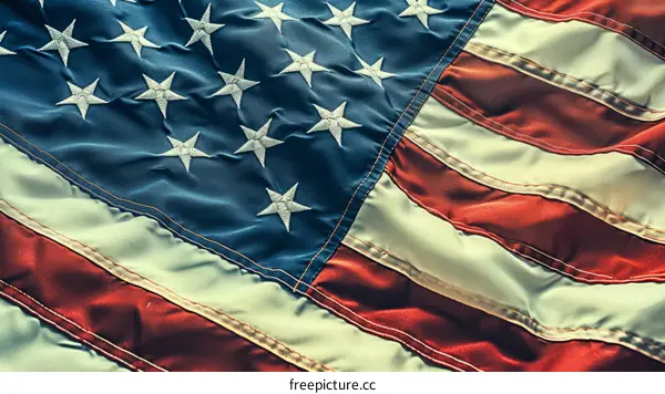 Close up of the American flag