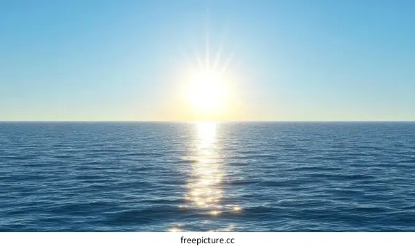 Beautiful Sunrise Over Calm Ocean