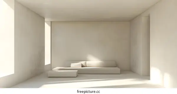 Minimalist Living Room Interior Design With Sofa And Coffee Table