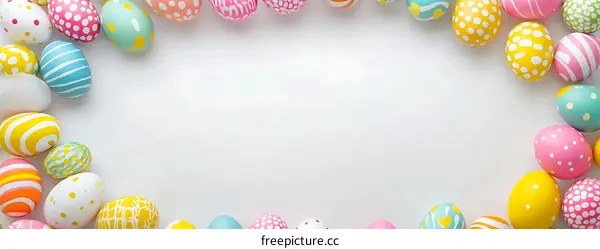 Colorful Easter Eggs Frame Background