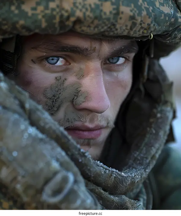 Portrait of a young soldier