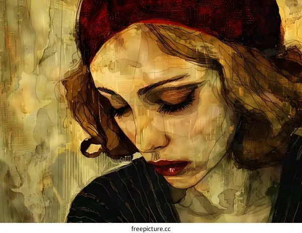 portrait of a young woman with red beret