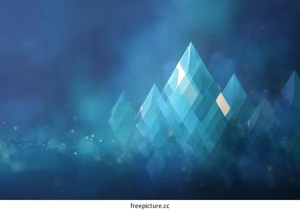 Abstract Geometric Ice Mountains Landscape