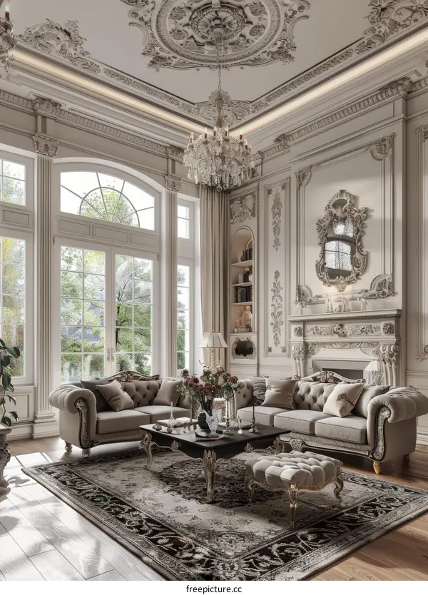 A Lavish Living Room with Extravagant Decor