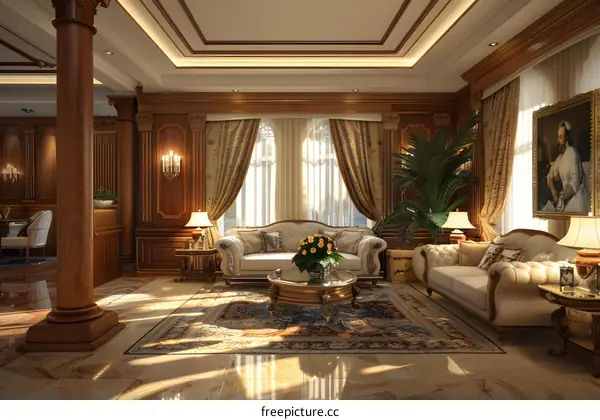 European style living room interior design