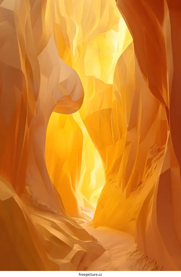 Low Poly Canyon in the Desert with Bright Sunlight