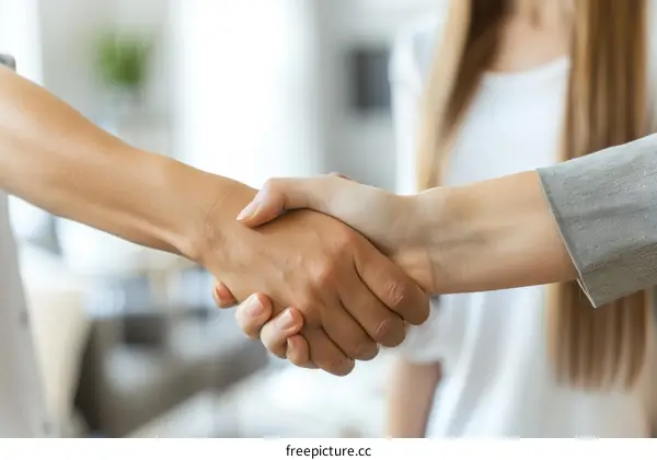 Business handshake between two unrecognizable businesswomen