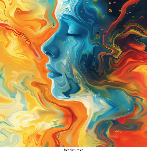 Abstract Art: Colorful Face