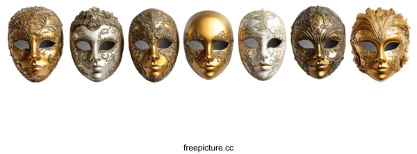 [Transparent Background PNG]Collection of Venetian Carnival Masks