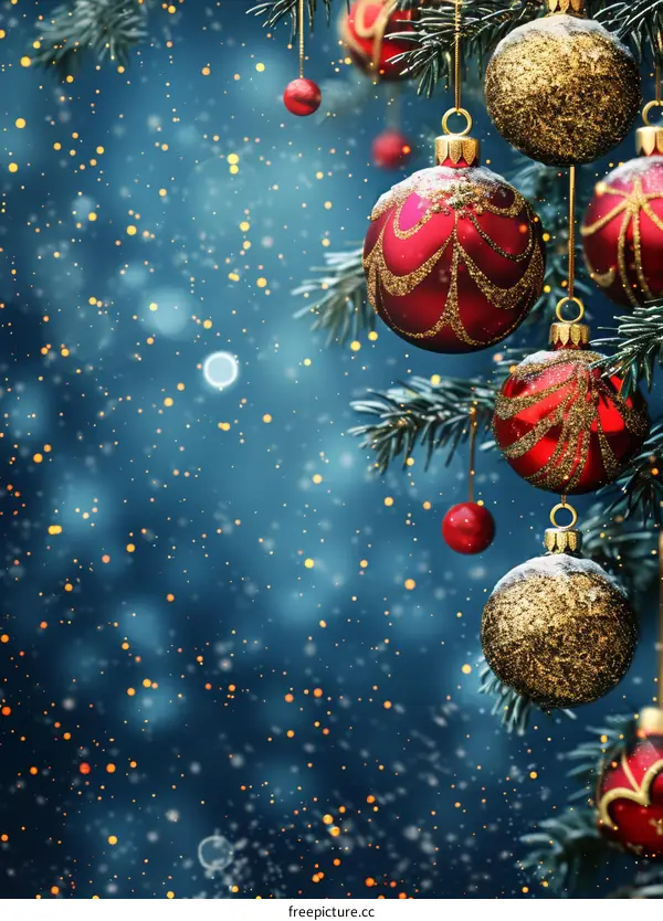 Christmas ornaments hanging on a Christmas tree