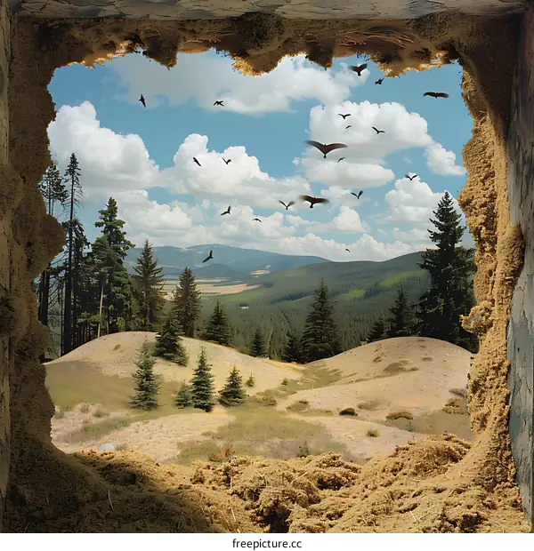 View Through a Hole in the Wall