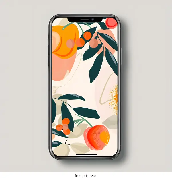 Abstract Phone Wallpaper with Floral Design