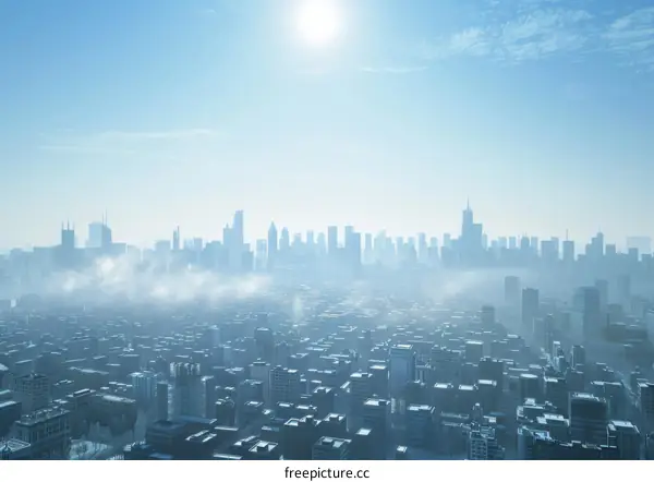 Modern Metropolis Skyline with Towering Structures