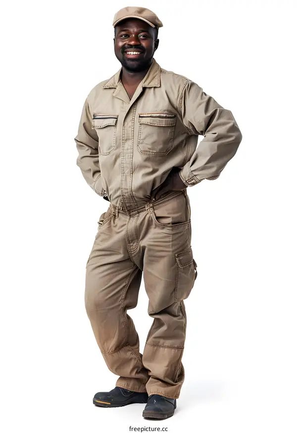 Confident African American worker in uniform