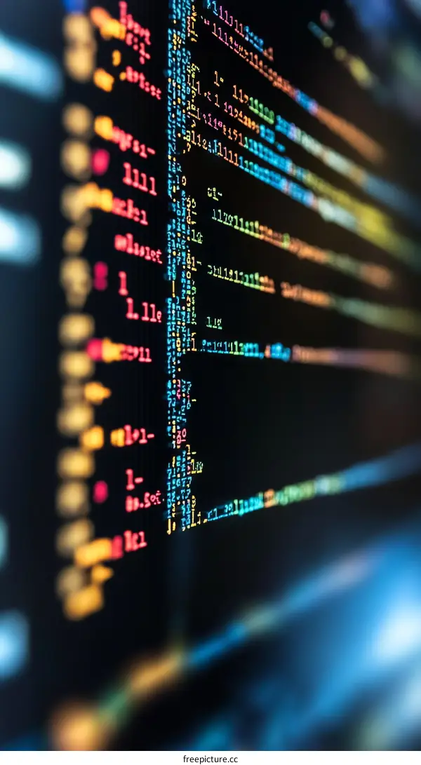 Colorful Programming Code on a Computer Screen