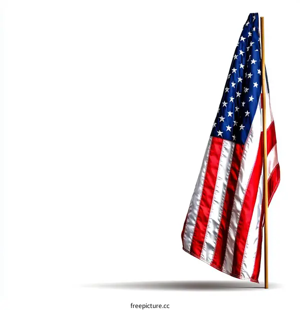 American Flag Isolated on White Background