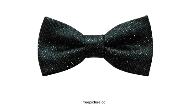 [Transparent Background PNG]Elegant Black Bow Tie with Subtle Sparkle