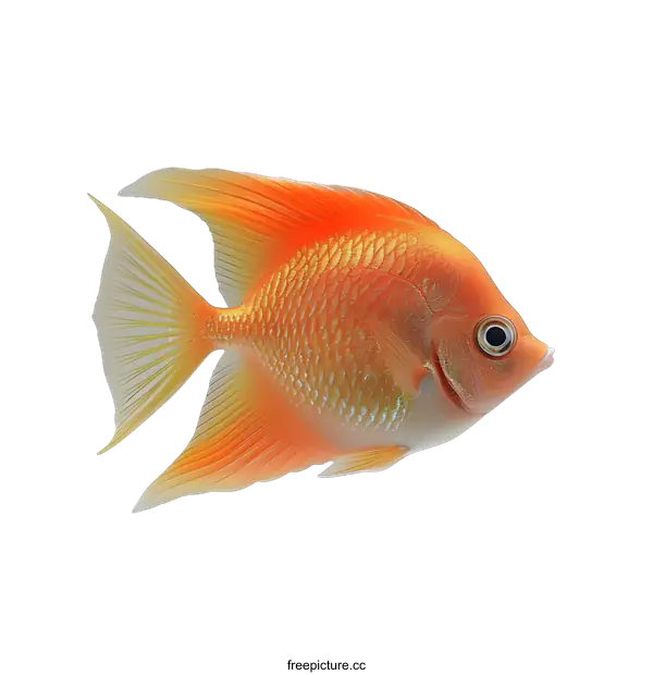 [Transparent Background PNG]Orange Fish on White Background