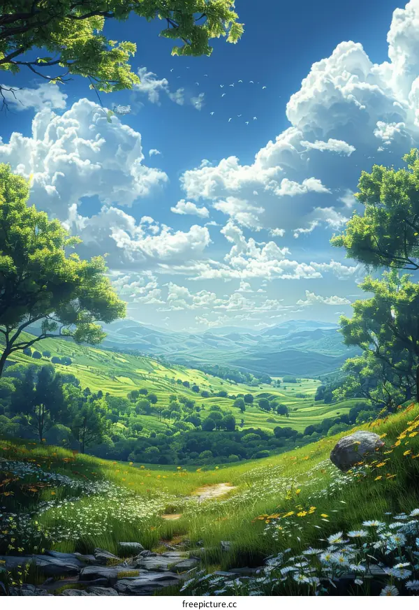 Serene Countryside Spring Landscape