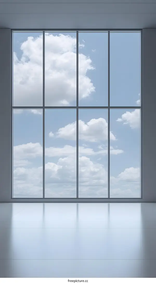 Large Window with White Clouds View
