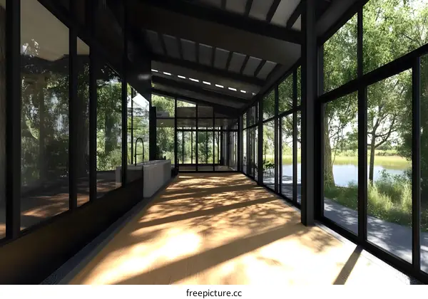 Modern Glass House with Panoramic View