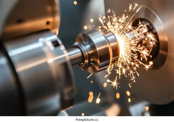 Metalworking Process with Sparks