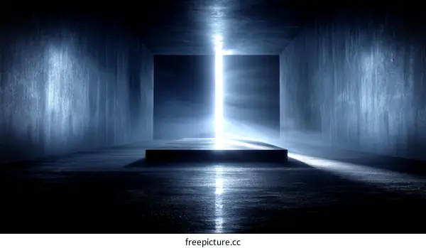 Abstract Concrete Studio Scene with Light Rays
