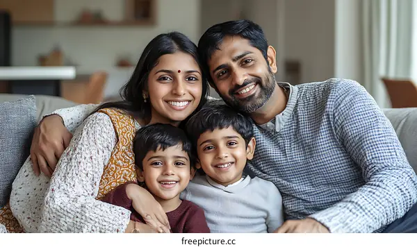 Happy Family Portrait Indoor