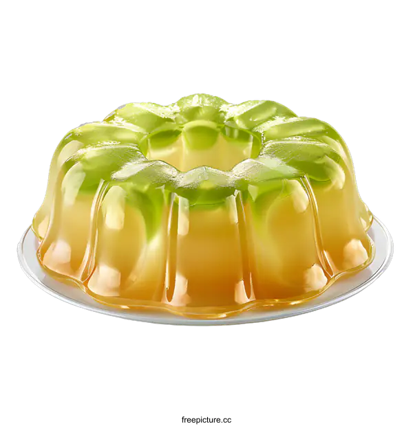 [Transparent Background PNG]Green and Orange Gelatin Mold