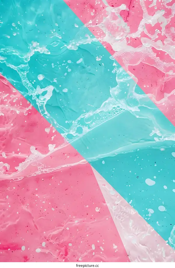 Abstract Pink and Blue Background with Water Droplets