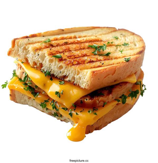 [Transparent Background PNG]A grilled cheese sandwich with melted cheese
