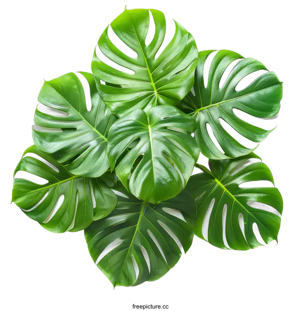[Transparent Background PNG]Tropical Green Leaves on transparent background